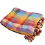 Recycled Material Throw Blanket - Multicolour Checks