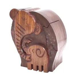India Elephant Family Puzzle Box, India