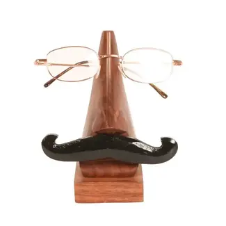 India Eyeglass Stand, Moustache, Shesham Wood
