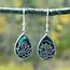 Indonesia Lotus Abalone Earrings - Sterling Silver