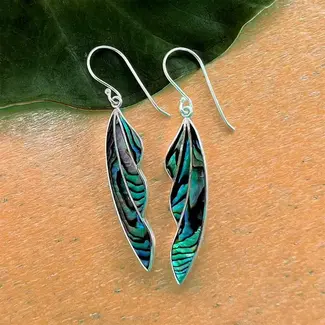 Indonesia Earrings  - Falling Leaves, Sterling Silver