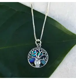 Indonesia Abalone Tree of Life Necklace - Sterling Silver