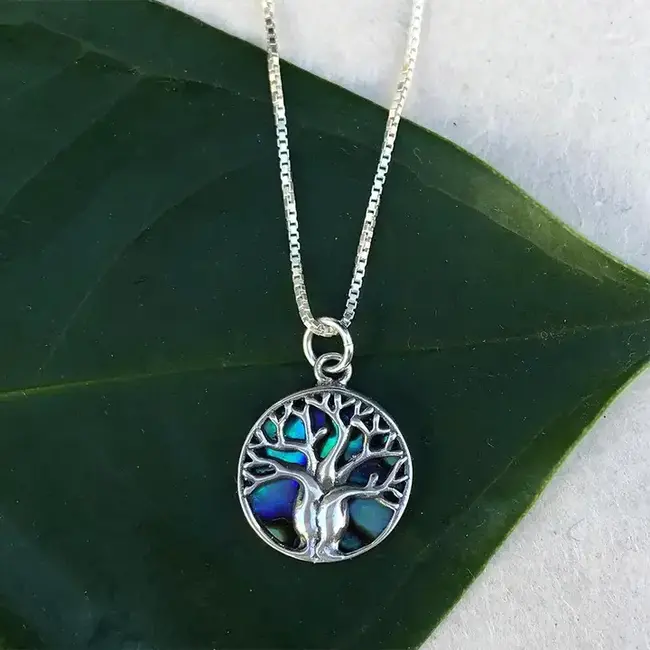 Abalone Tree of Life Necklace - Sterling Silver