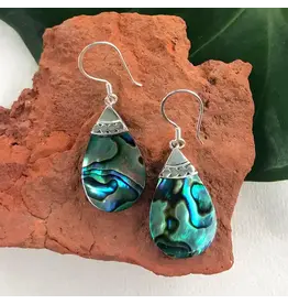 Indonesia Abalone Teardrop Earrings - Sterling Silver