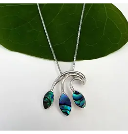 Indonesia Abalone Leaf Necklace - Sterling Silver