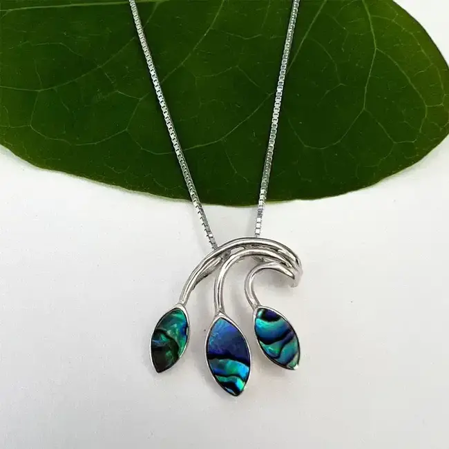 Abalone Leaf Necklace - Sterling Silver