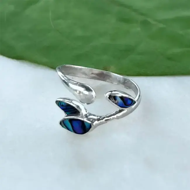 Abalone Leaf Ring - Sterling Silver