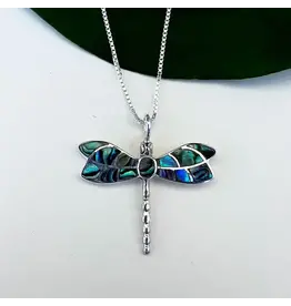 Indonesia Abalone Dragonfly Necklace - Sterling Silver
