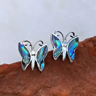 Indonesia Abalone Butterfly Studs - Sterling Silver