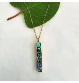 Indonesia Abalone Bar Necklace - Brass
