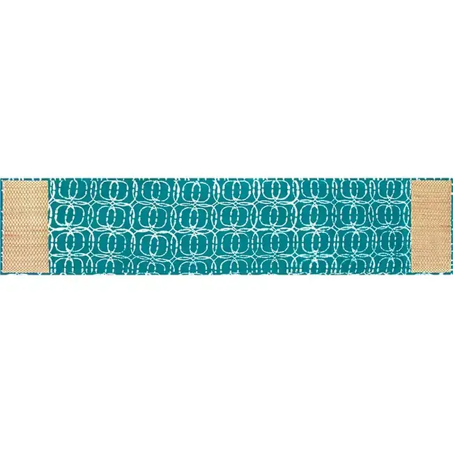 Water Hyacinth & Orbit Teal Table Runner (16x65)