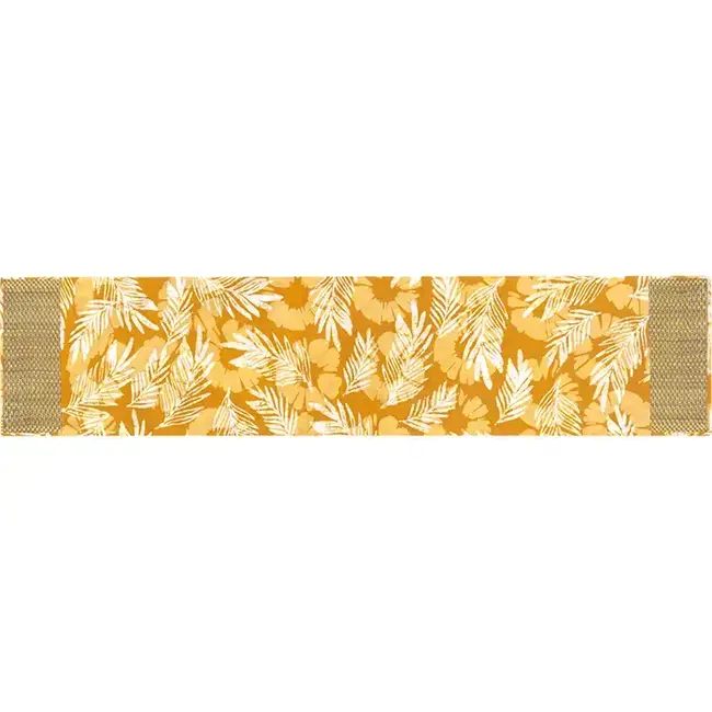 Water Hyacinth & Gold Palm Table Runner (16x65)