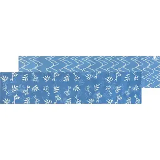 Ghana Reversible Table Runner - Stone Blue Forage (19x91)