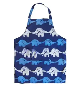 Ghana Reversible Apron - Blue Elephants