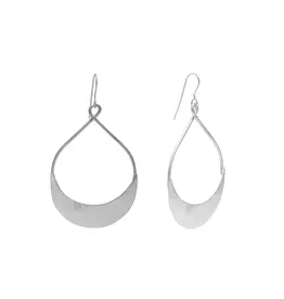 India Moon Drop Earrings - Silver Plated Brass