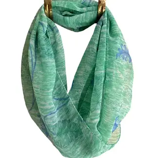 India Sari Fabric Infinity Scarf, India