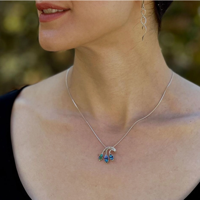 Abalone Leaf Necklace - Sterling Silver