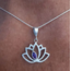 Amethyst Lotus Necklace - Sterling Silver