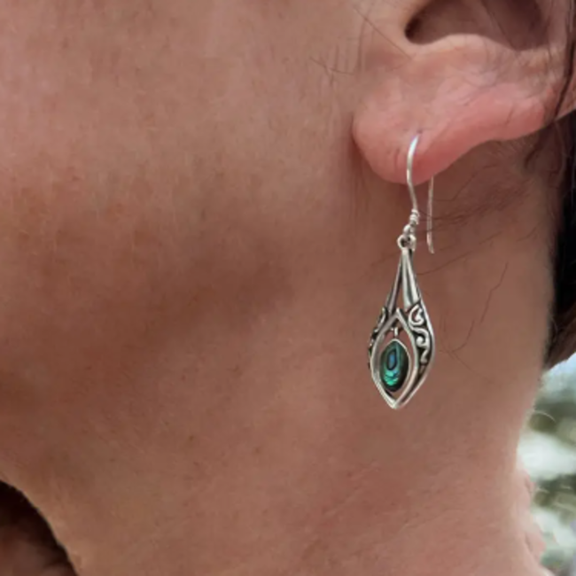 Earrings  - Dewdrop Abalone, Sterling Silver