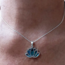 Abalone Inlay Lotus Necklace - Sterling Silver