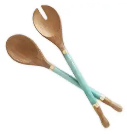 Indonesia Capiz & Durian Wood Server - Aqua