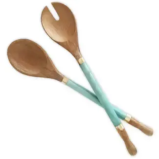 Indonesia CLEARANCE Capiz & Durian Wood Server - Aqua
