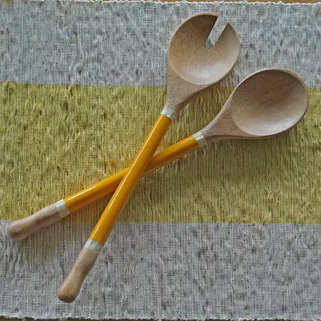 Capiz & Durian Wood Server - Turmeric