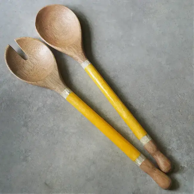 CLEARANCE Capiz & Durian Wood Server - Turmeric