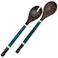 Indonesia Capiz & Palm Wood Server - Indigo