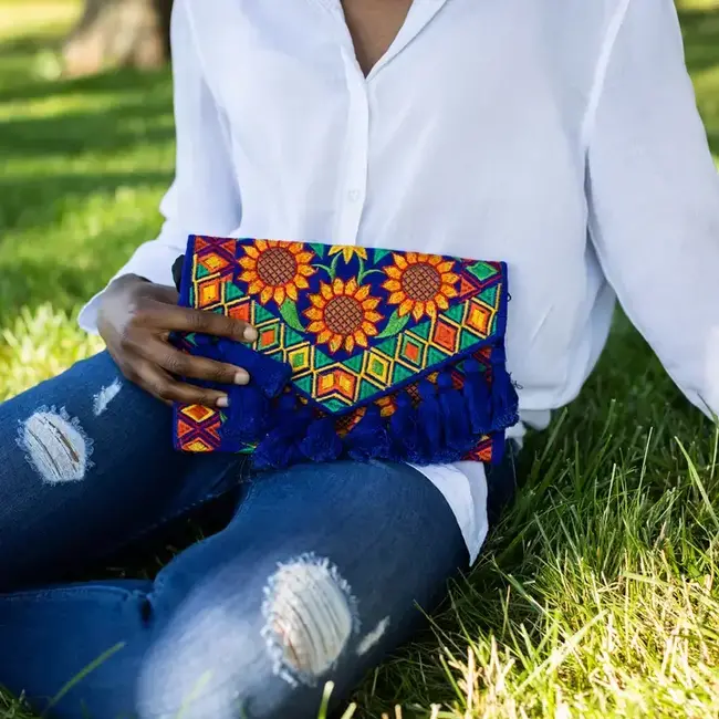 Sunflower Tassel Fiesta Clutch