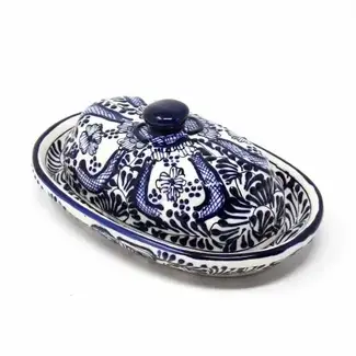 Mexico Butter Dish - Encantada Blue Flowers