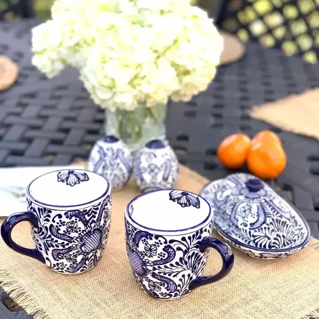 Butter Dish - Encantada Blue Flowers