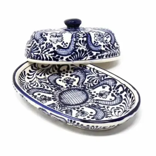 Butter Dish - Encantada Blue Flowers