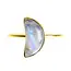 Moonstone Crescent Moon Brass Ring