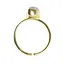 Moonstone Crescent Moon Brass Ring