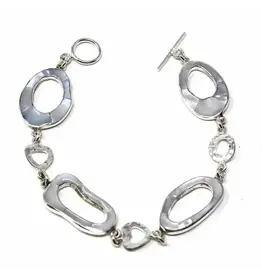 Mexico Mother of Pearl Ring Link Bracelet
