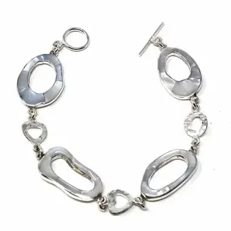 Mexico Mother of Pearl Ring Link Bracelet