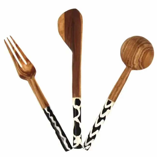 CLEARANCE Olive Wood Appetizer Utensils (Set of 3)