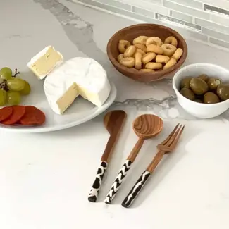 Kenya Olive Wood Appetizer Utensils (Set of 3)