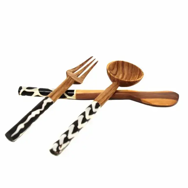 Olive Wood Appetizer Utensils (Set of 3)