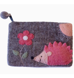 Nepal Hedgehog Felt Coin Purse