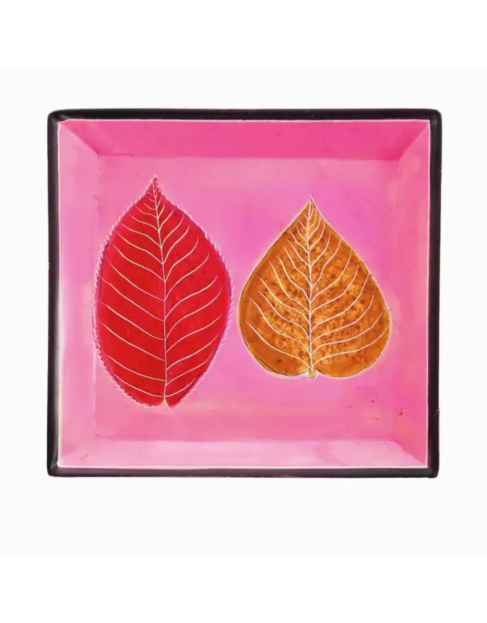 Kenya Pink Leaves Soapstone Dish