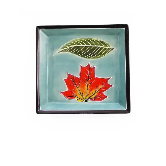 Aqua Leaves Soapstone Dish