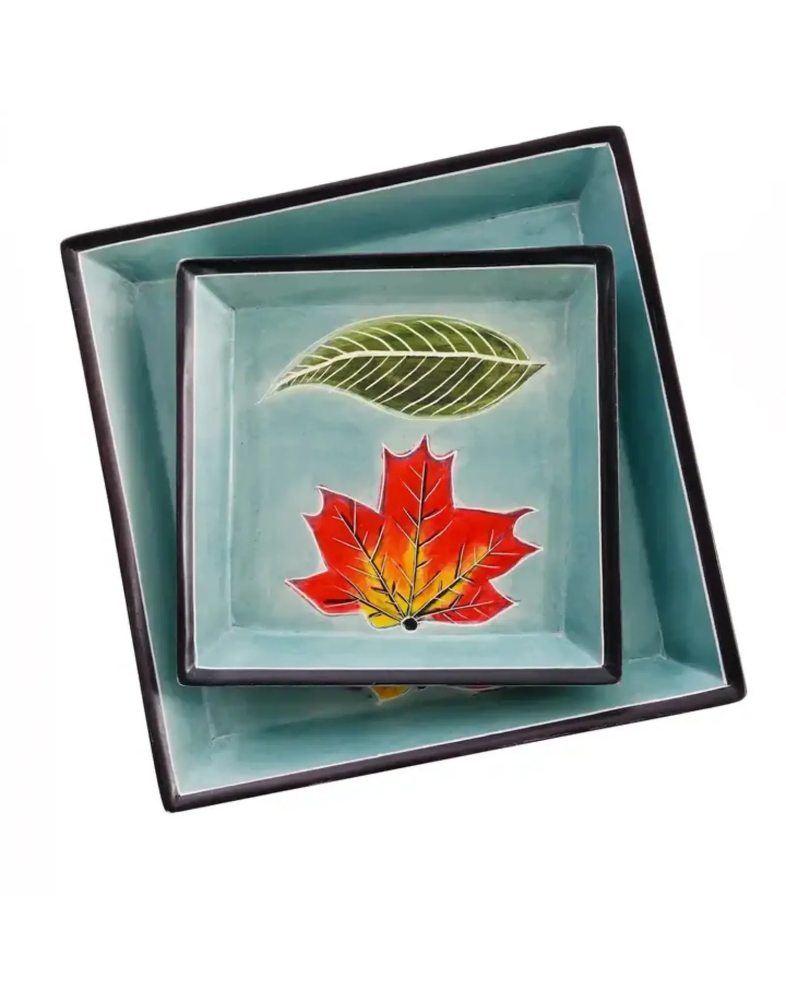 Kenya Aqua Leaves Soapstone Dish