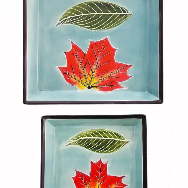 Aqua Leaves Soapstone Dish