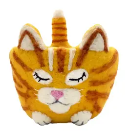 Nepal Tabby Cat Felt Pot