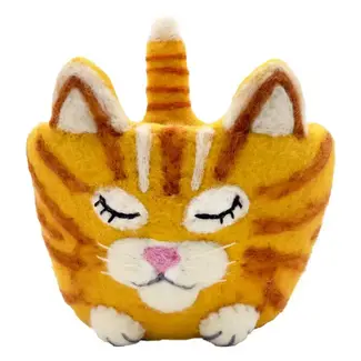 Nepal Felt Pot - Tabby Cat