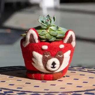 Nepal Felt Pot - Red Panda