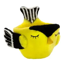 Nepal Goldfinch Felt Pot