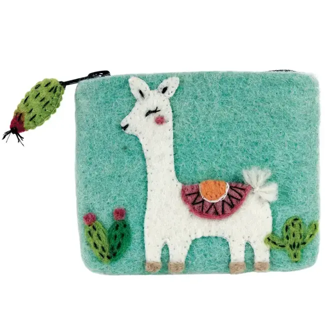 Felt Coin Purse - Happy Llama